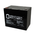 Mighty Max Battery 12V 75Ah Internal Thread Battery Replacement for Wayne WSB1275 ML75-12INT367